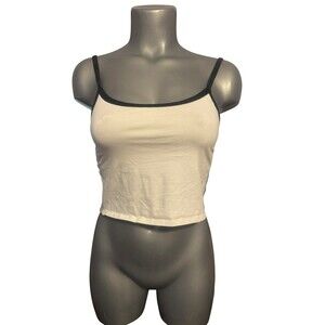 Victoria’s Secret Pink white crop top shelf bra tank juniors large